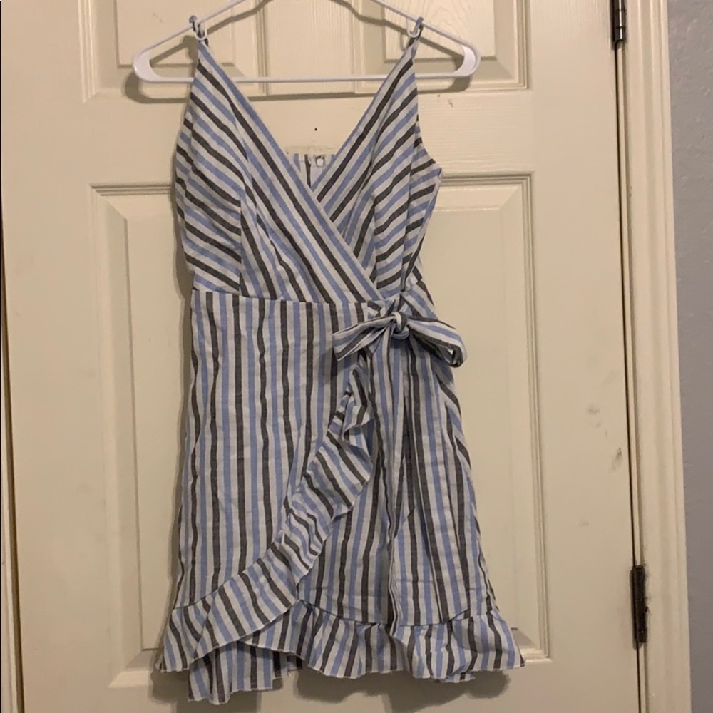Altar’d State blue striped wrap dress